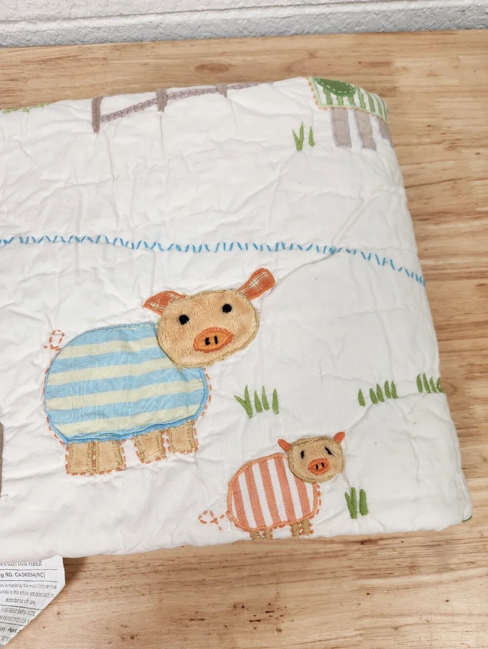 Pottery Barn Kids Farmyard Friends Crib/ Toddler Quilt 50x36 NOS Animals Farm